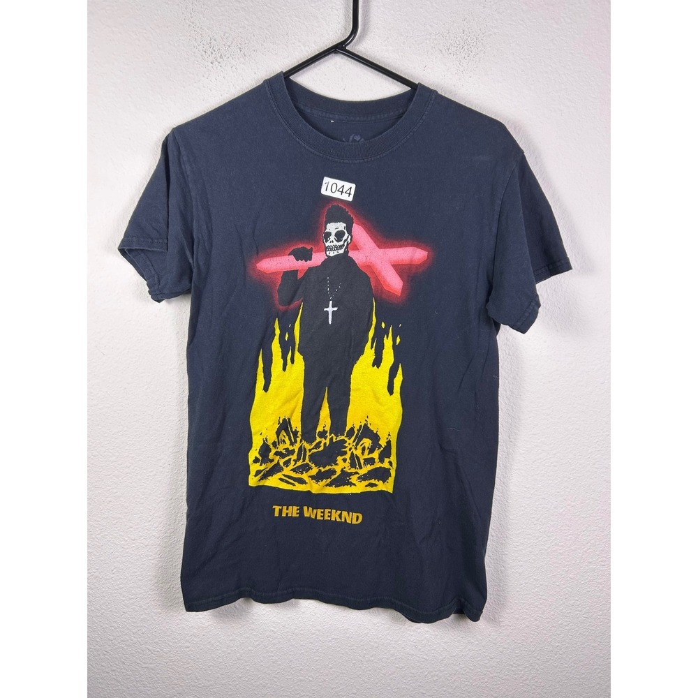 The Weeknd XO Starboy Graphic T-Shirt Black Small Concert Tour Merch Skull Flame